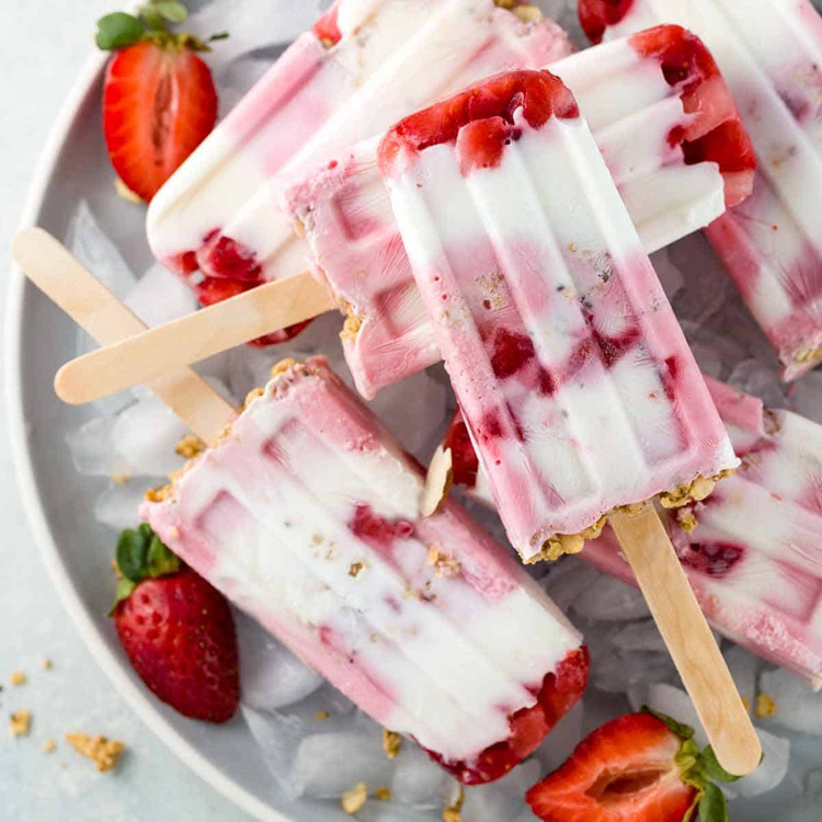 Strawberry Yogurt Popsicles ice pop mold