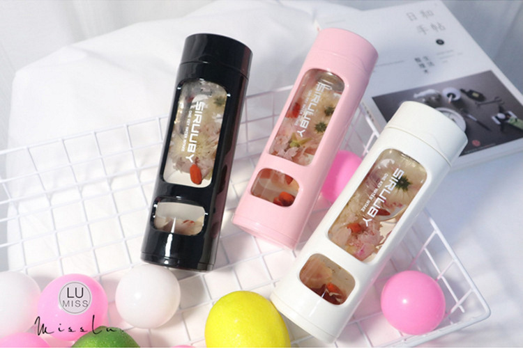 glass bottle with tea filter (8) Plastic water bottle