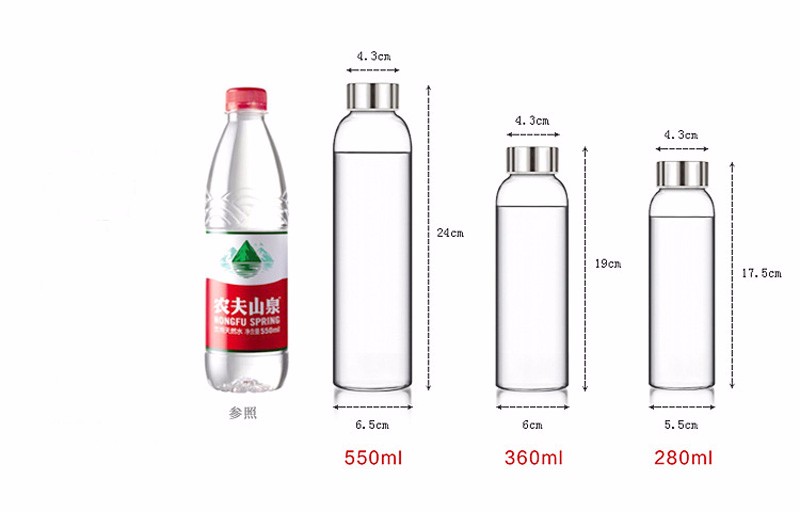 multicolor outdoor glass water bottle