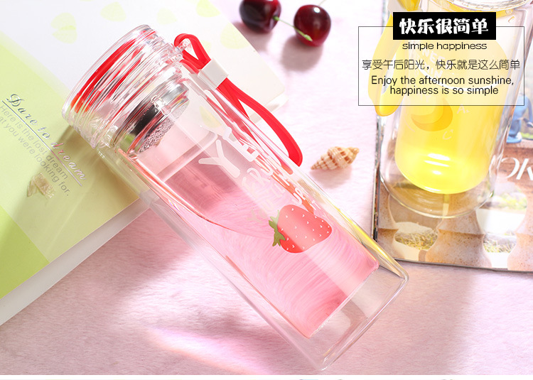 HZ57042 (8) Pineapple glass portable fruit tea cup