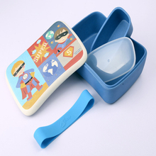 Factory Supply Biodegradable Bamboo Fiber Kids Lunch Box With Sauce Container
