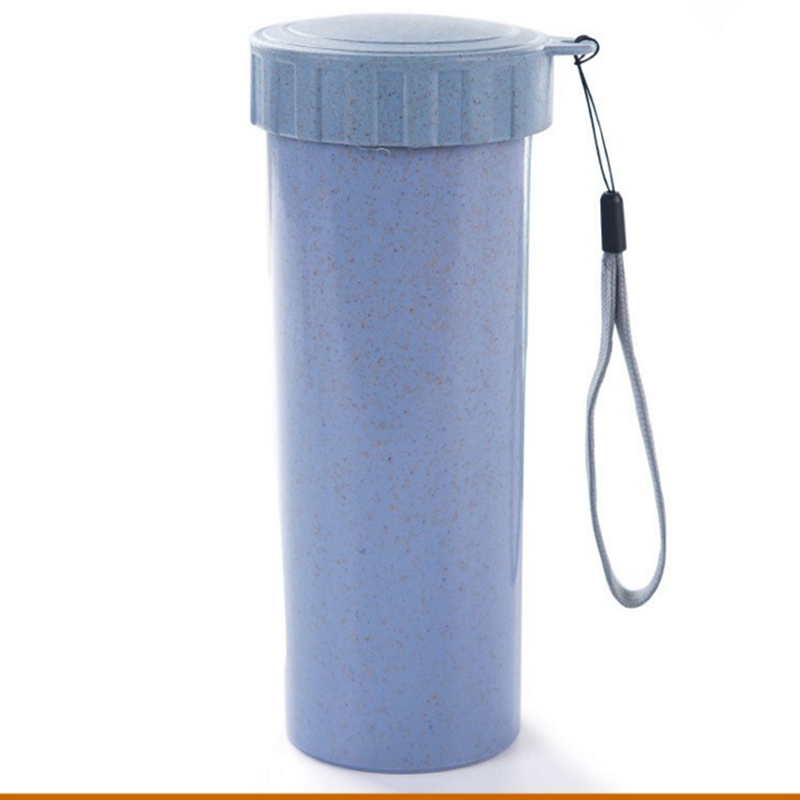 Good Quality Custom Biodegradable Wheat straw Water Bottle with Strap