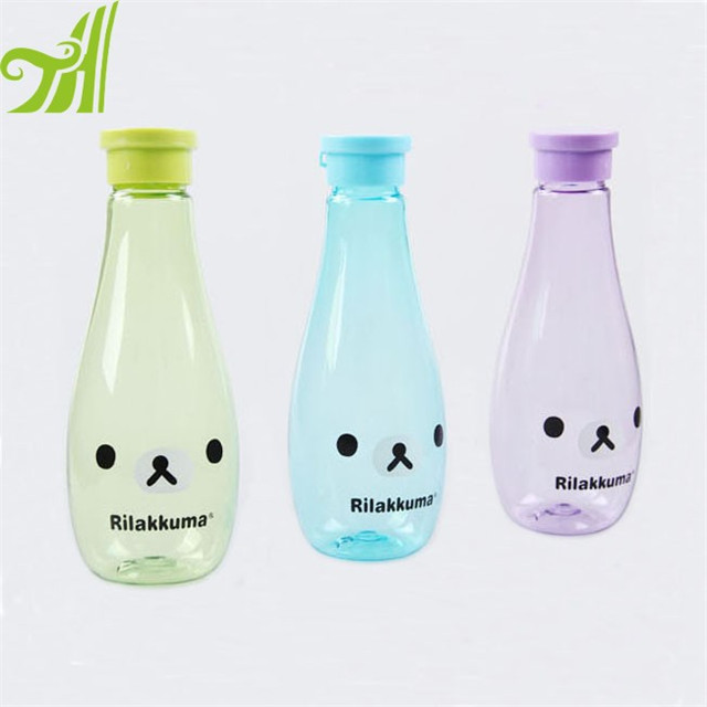 400ml Cartoon Design Plastic Soda Bottle With Swing Top,Juice Bottle For Milk