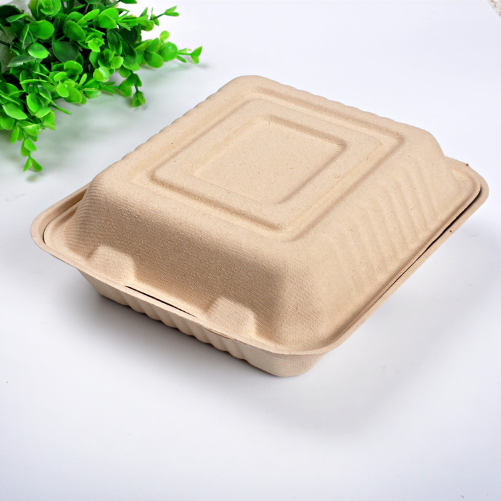 Restaurant Pulp Paper Packing Box With 3 Components