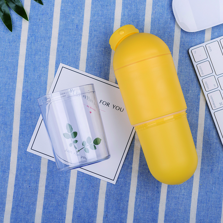 Hot-selling Dual-functional Colorful Capsule Pills Shape Plastic Water Bottle 