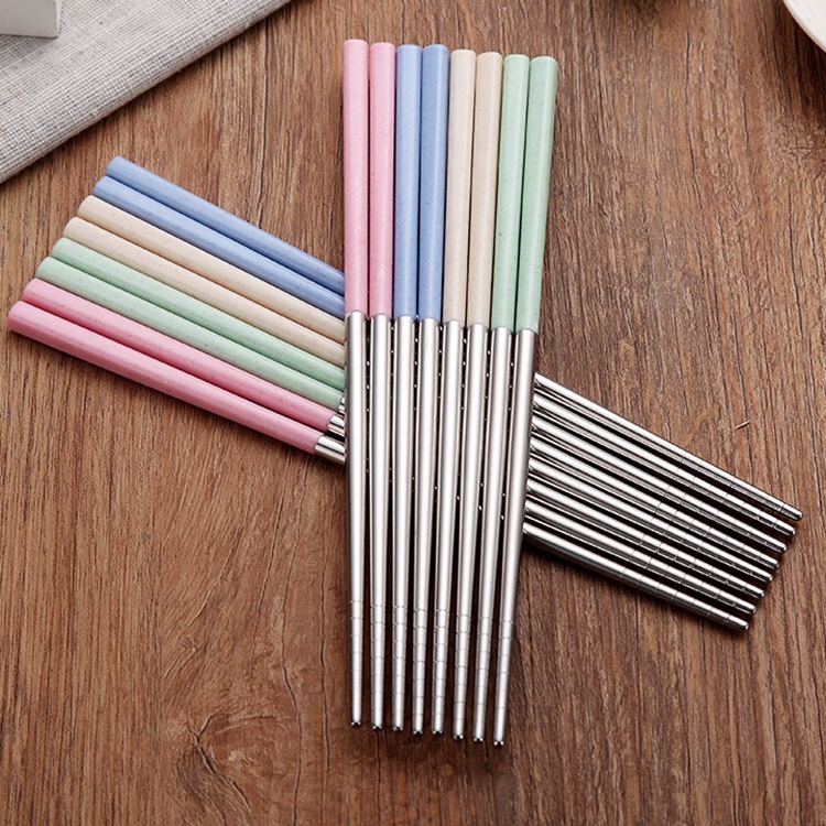 Hot Selling Wheat Straw Stainless Steel Chopsticks