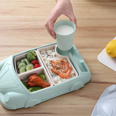 New Design Bamboo Car-shaped Biodegradable Lunch Box For Kids