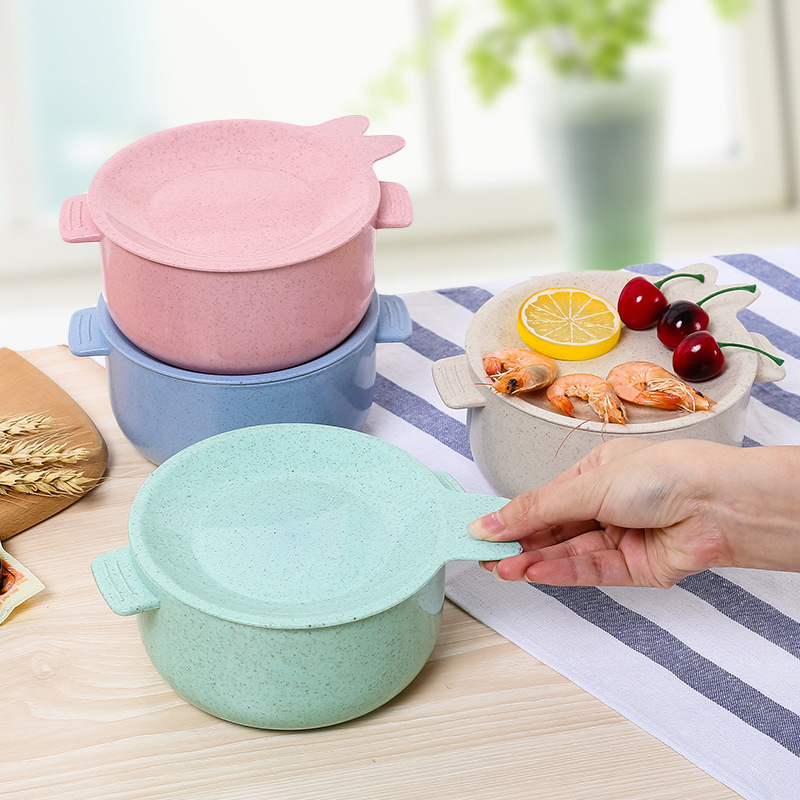 New 1000ml Biodegradable Noodle Soup Ceramic Bowl With Lid And Handle Made In China