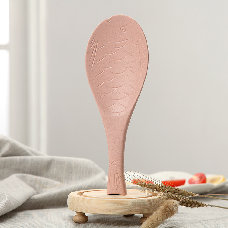 Free Sample Heath Wheat Straw Plastic Baby Rice Spoon