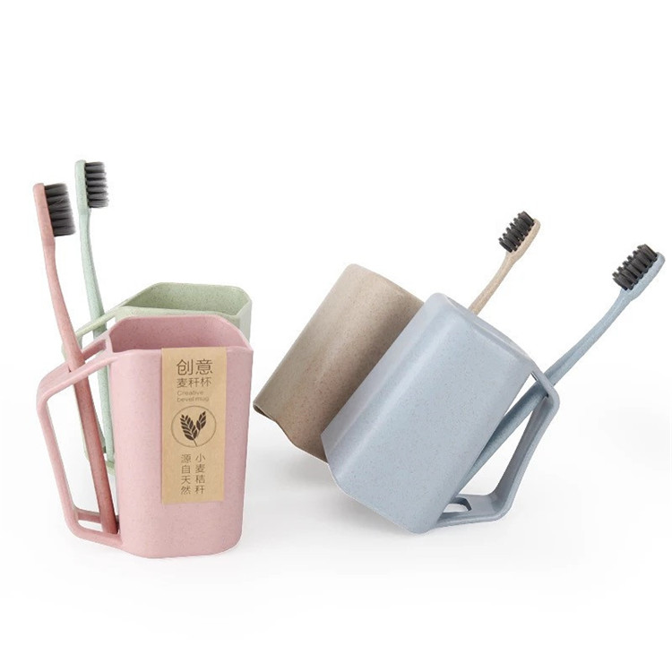 Unique Design Wheat Straw Bpa Free Bathroom Toothbrush Holder