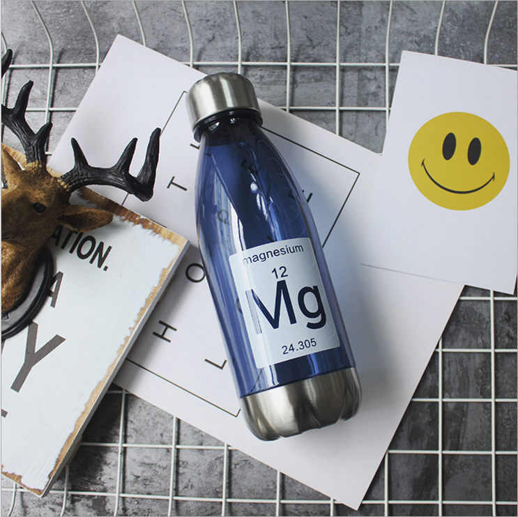BPA Free Plastic Shaker Water Bottle Soda Can Stainless Steel Lid Drinking Bottle