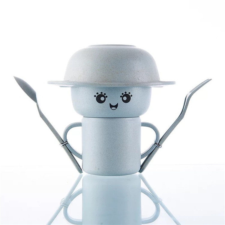 Cartoon Cute Wheat Straw Dinnerware Set Kids 