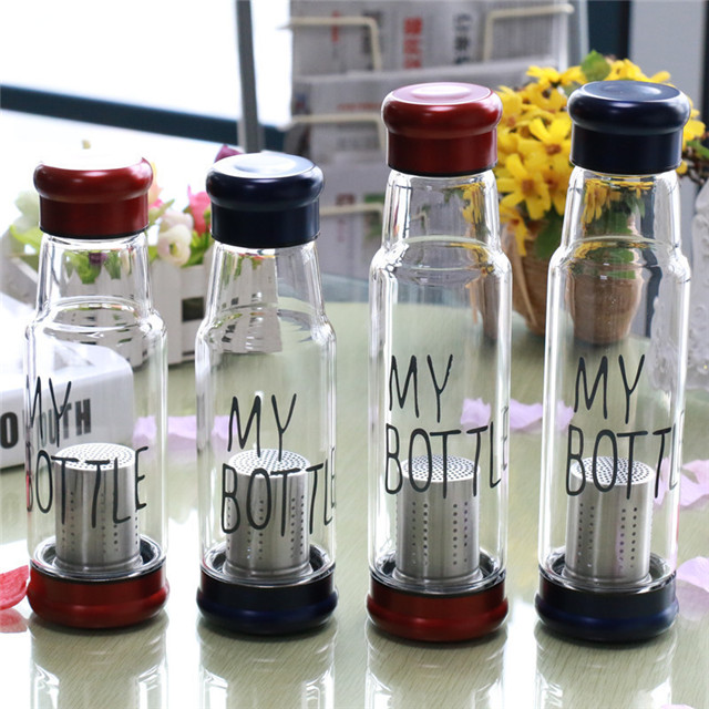 My Bottle Glass Water Bottle, Glass Drinking Bottle with Filter