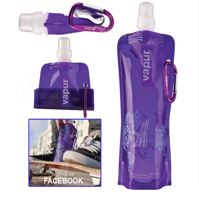 480ml Foldable Plastic Water Bottle , Drinking Water Bag