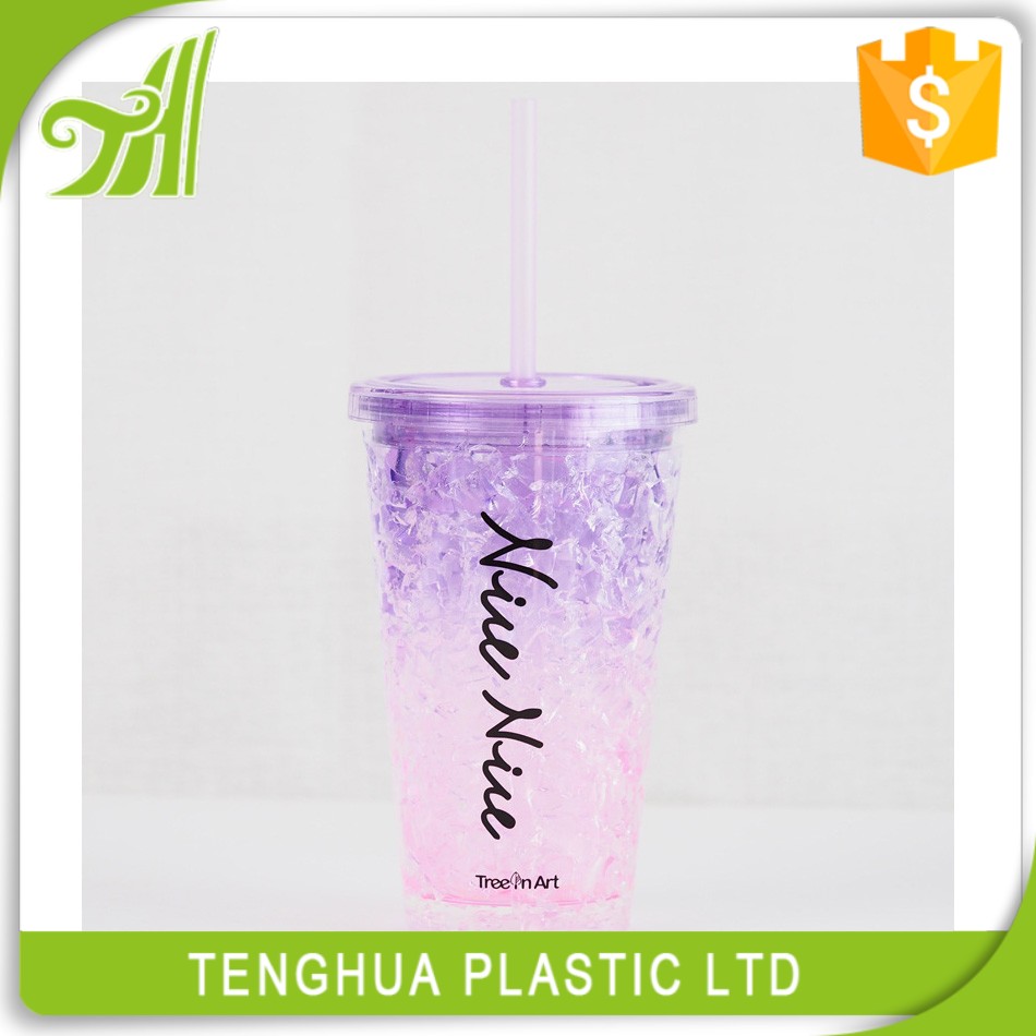 Double Wall Plastic Ice Cup Water Bottle