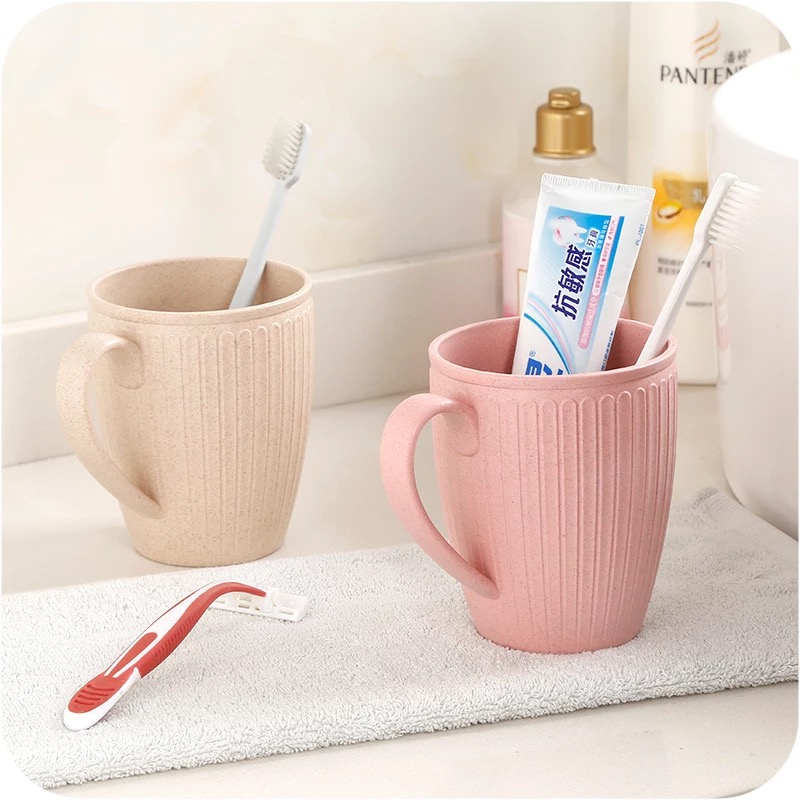 Bathroom Wash Cup Toothbrush Cup Plastic Cup Brushing Cup Simple And Environmentally Friendly Wheat Toothbrush Holder 
