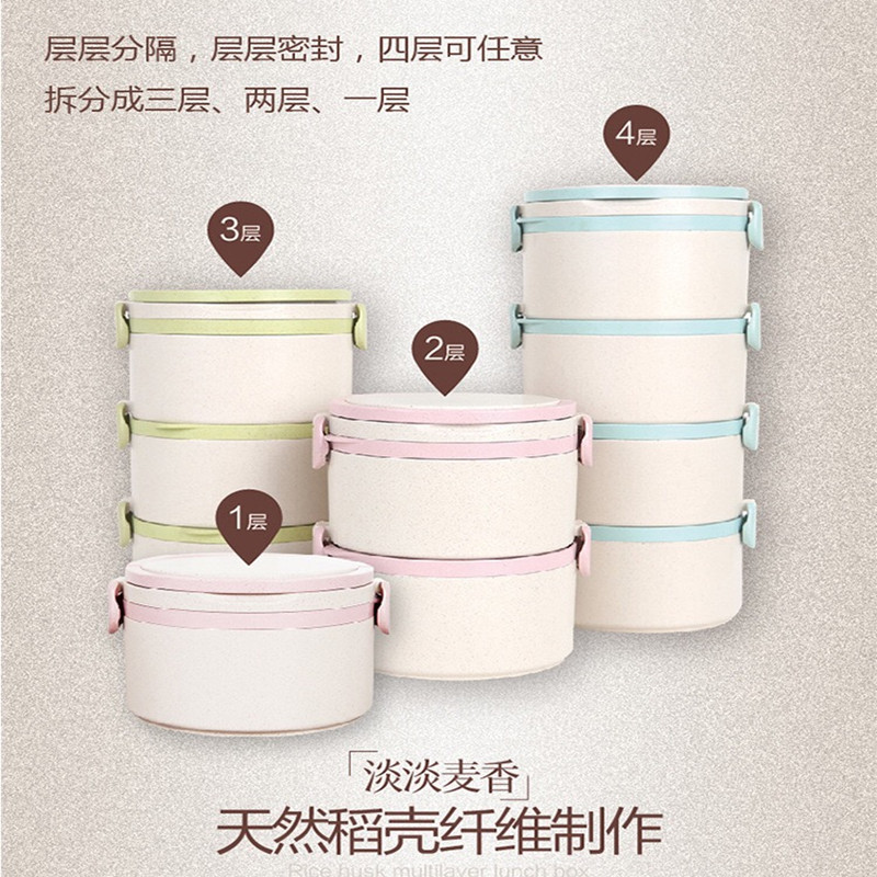 Popular 4 Layers Available Food Container, Plastic Round Lunch Box Eating on The Go