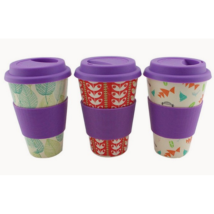 Wholesale Printed Free Sample Creative Custom Degradable Tea Bamboo Coffee Travel Mug