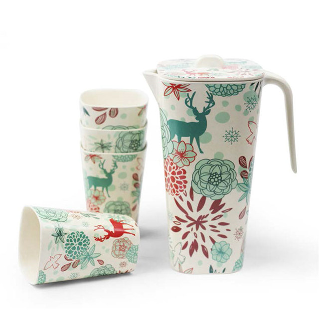 Biodegradable Plastic Bamboo Coffee Travel Mug With Handle