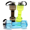 700ml Plastic Dumbbell Water Bottle with Stainless Steel Lid, Sports Water Bottle