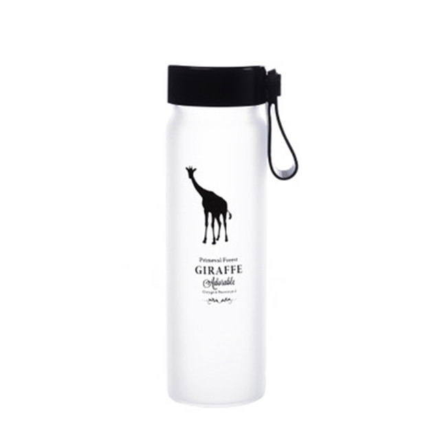New Frosted 380ML Glass Drinking Bottle, Glass Water Bottle With Silicone Sleeve