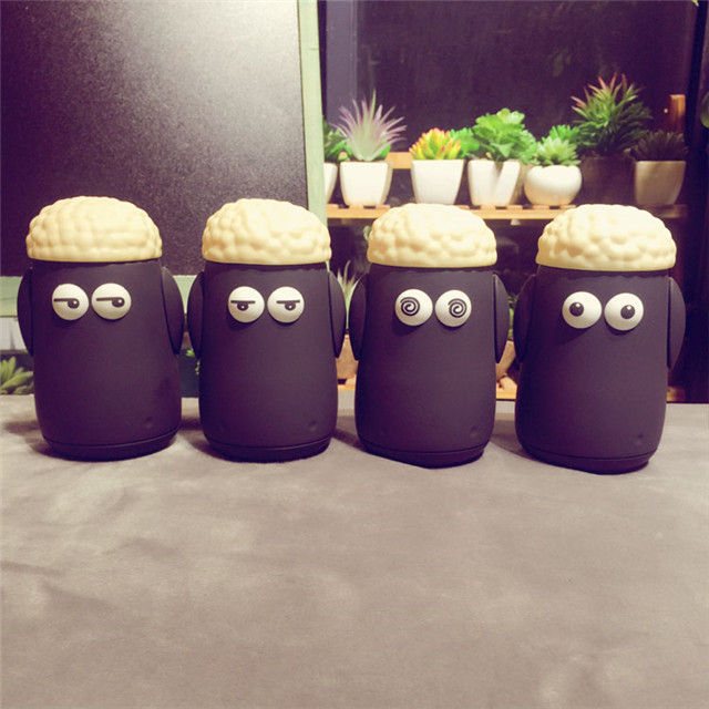 Cute Sheep Design Glass Water Glass Water Bottle With Lids