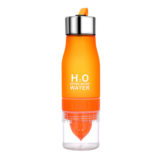 Free Sample Plastic Sports Fruit Infuser Water Bottle with Handle, Lemon Juice Bottle