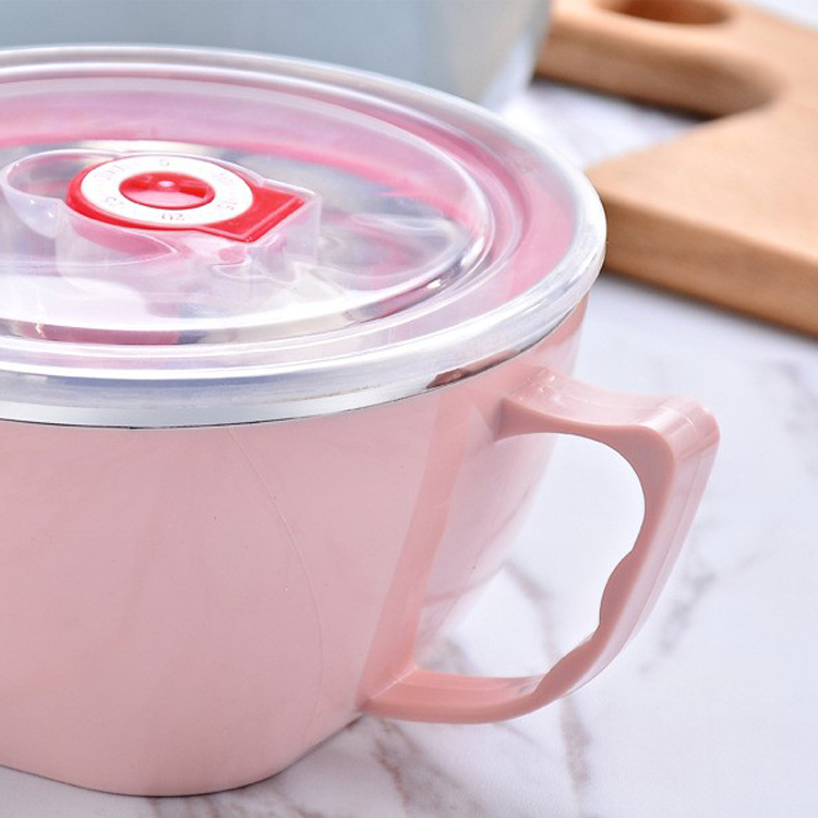 Stainless Steel Bowl with Lid with Handle Insulation