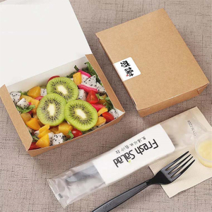 High Quality Biodegradable Paper Plastic Salad Packaging Lunch Box