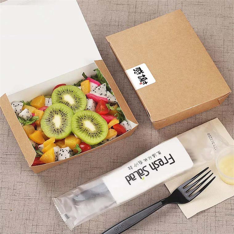 High Quality Biodegradable Paper Plastic Salad Packaging Lunch Box