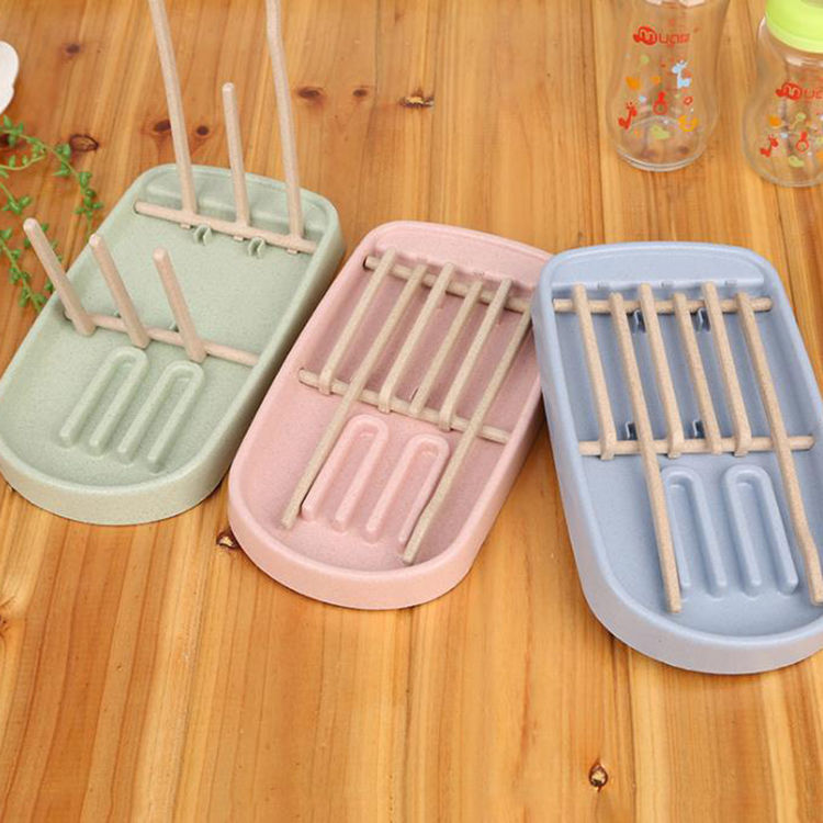 Wheat Straw Baby Milk Bottle Drying Racks Water Cup Drain Rack Holder Organizer Storage Racks