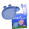 Creative Small Pig Tableware Cartoon Baby Feeding Bowl Product Cutlery Suit Gift Wheat Straw Dish Bowl