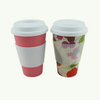 Eco- Friendly Bamboo Fiber Coffee Cup Water Bottles With Silicone Sleeves