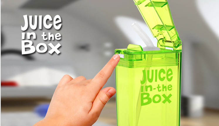 Colorful School Kids Fruit Juices Bottle with Straw