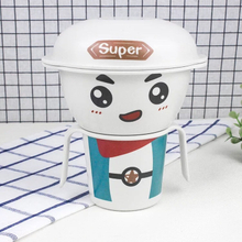 Cartoon Shape Lunch Box For Kids Bamboo Dinnerware Set