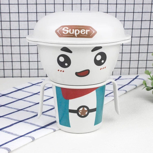 Cartoon Shape Lunch Box For Kids Bamboo Dinnerware Set
