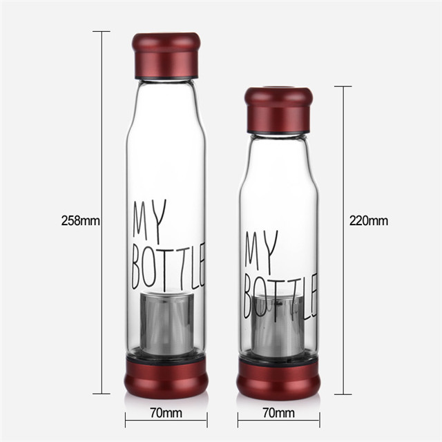 My Bottle Glass Water Bottle, Glass Drinking Bottle with Filter