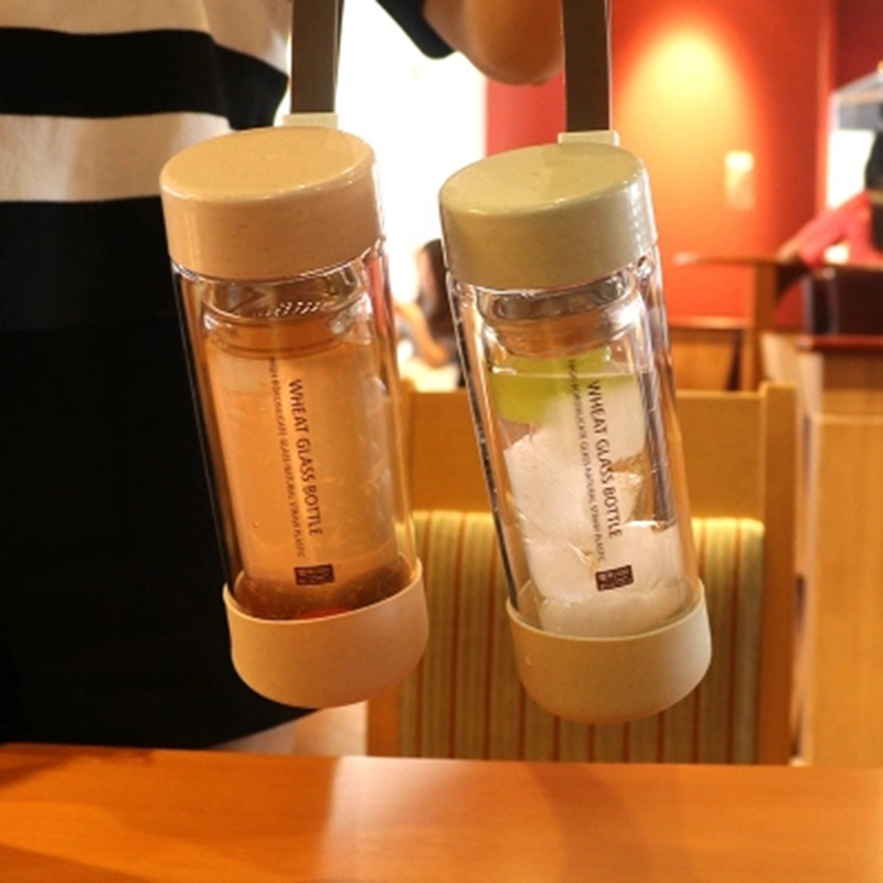 Cheap Customized Wheat Straw Biodegradable Beautiful Plastic Bottle 