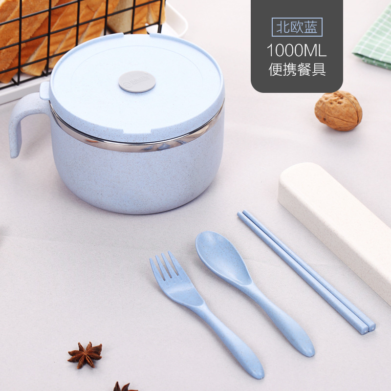 Biodegradable Plastic Ceramic Soup Bowl With Lid Stainless Steel