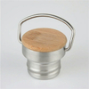Custom Vacuum Bottle Thermos With Bamboo Cap, Free Sample Double Wall Stainless Steel Water Bottle