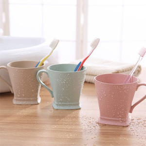 300ml Plastic Wheat straw Cup for Toothbrush and Toothpaste