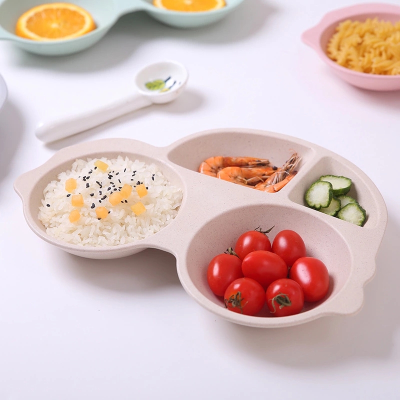 Wholesale Biodegradable Bamboo Fiber Food Plate Kids Travel Food Tray