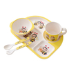 Durable Cartoon Wheat Straw Children's Lunch Plate Set, Eco-Friendly Bamboo Dinnerware, Food-Safe Feeding Set for Boys And Girls