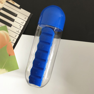 Tritan Material Featured Color Pill Organizer Water Bottle For 7 Days