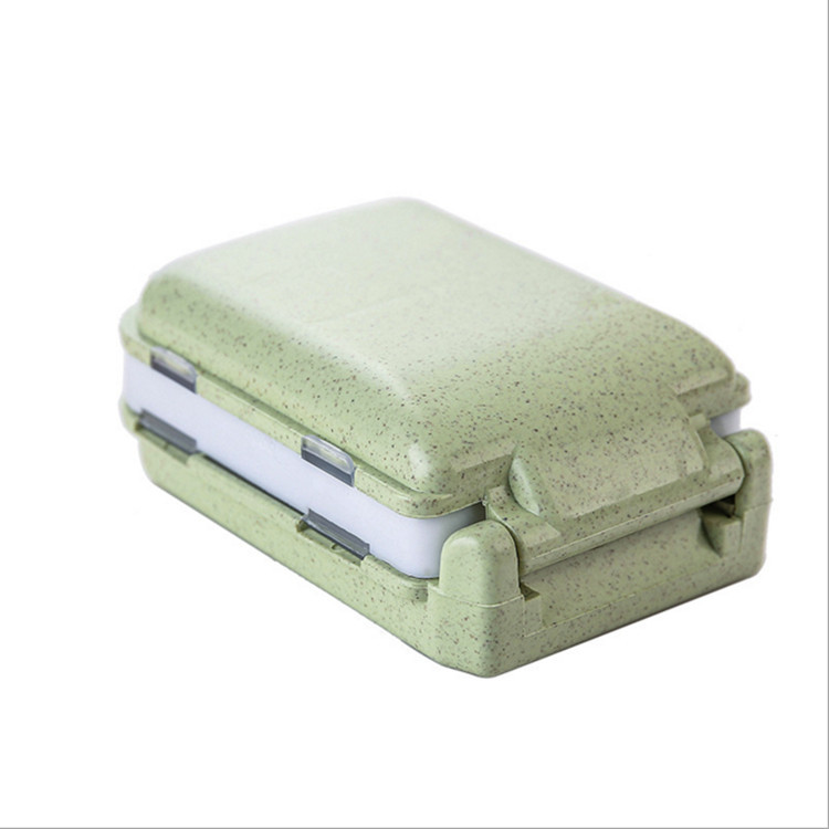 New Eco-Friendly BPA Free Wheat Fiber Pill Organizer Box Monthly Pill Box Plastic