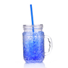 Double Wall Freezer Mason Jar, Freezable Gel Shot Glasses, Ice Cup with Straw