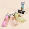 Factory Wholesale Wheat Straw Glass Double Wall Water Bottle With Phone Holder