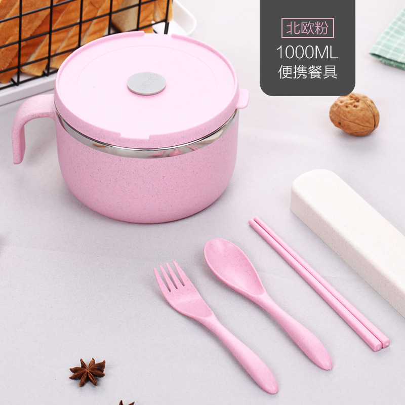Biodegradable Plastic Ceramic Soup Bowl With Lid Stainless Steel