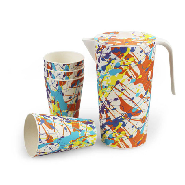 Biodegradable Plastic Bamboo Coffee Travel Mug With Handle