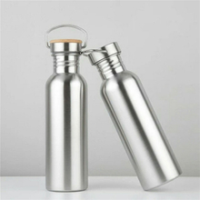 Custom Vacuum Bottle Thermos With Bamboo Cap, Free Sample Double Wall Stainless Steel Water Bottle